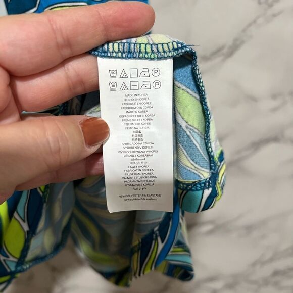 MICHAEL MICHAEL KORS Womens Green Adjustable Asymmetrical Hem V Neck Tank Top - Picture 7 of 9